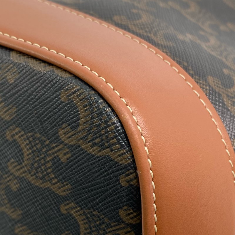 △Celine思琳 Brown Coated Canvas Triomphe Bucket Bag 啡色塗層帆布水桶袋 -257021823-9