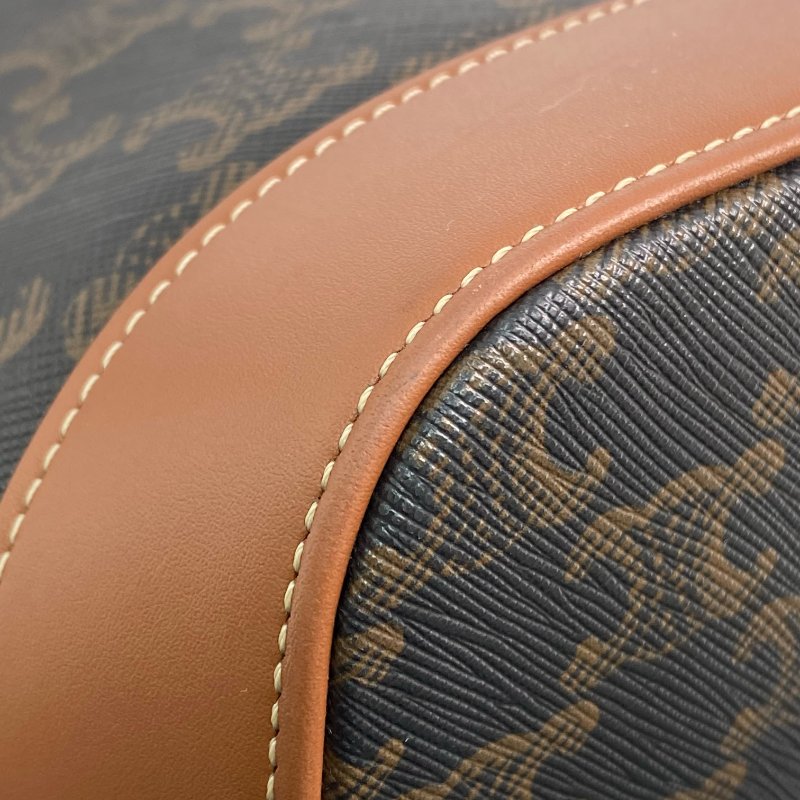 △Celine思琳 Brown Coated Canvas Triomphe Bucket Bag 啡色塗層帆布水桶袋 -257021823-10