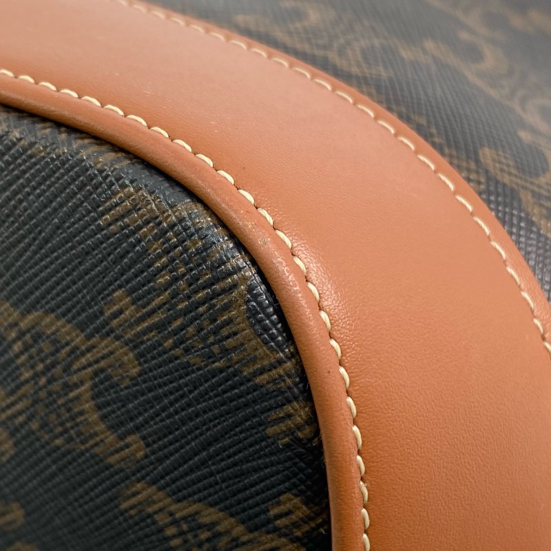 △Celine思琳 Brown Coated Canvas Triomphe Bucket Bag 啡色塗層帆布水桶袋 -257021823-11