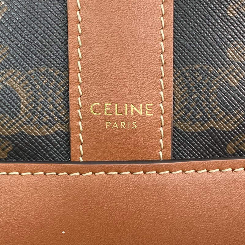 △Celine思琳 Brown Coated Canvas Triomphe Bucket Bag 啡色塗層帆布水桶袋 -257021823-12