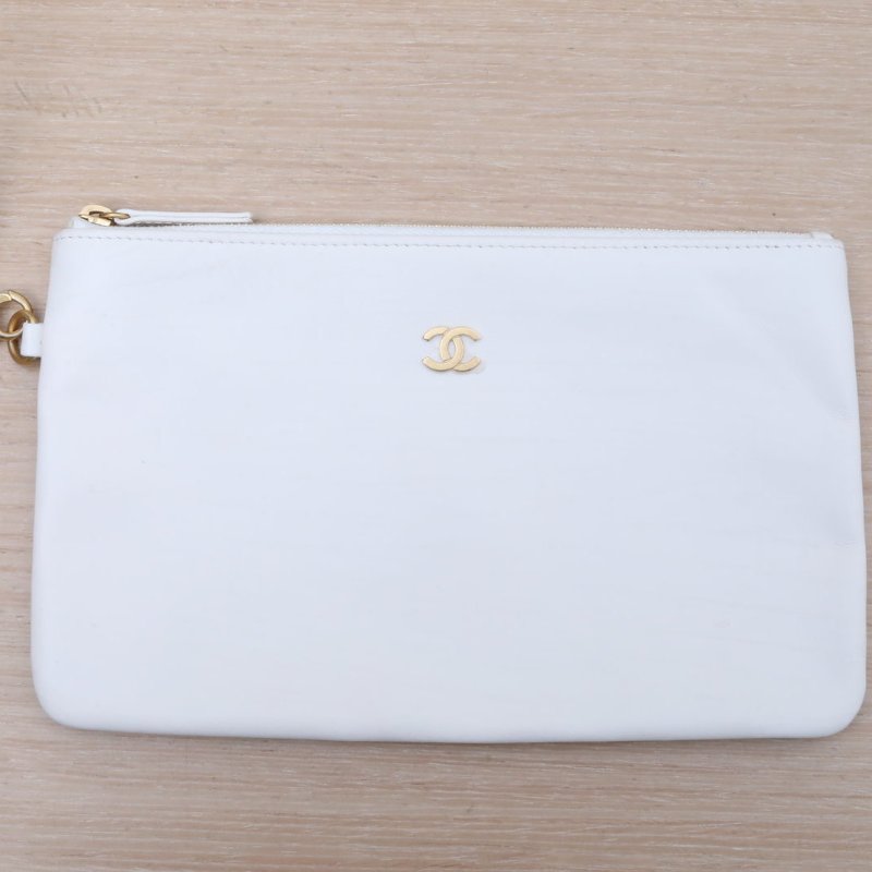 CHANEL 22BagTote托特包中號35白色牛皮晶片開黑扣肩背包-2