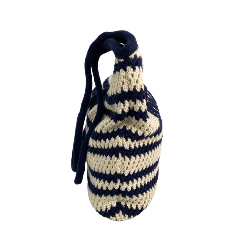 △Miu Miu繆繆 Beige, Navy Crochet Tote Bag 米色, 深藍色鉤針編織托特袋 -257021528-4