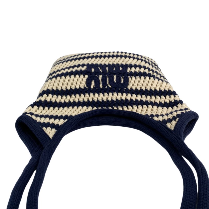 △Miu Miu繆繆 Beige, Navy Crochet Tote Bag 米色, 深藍色鉤針編織托特袋 -257021528-6
