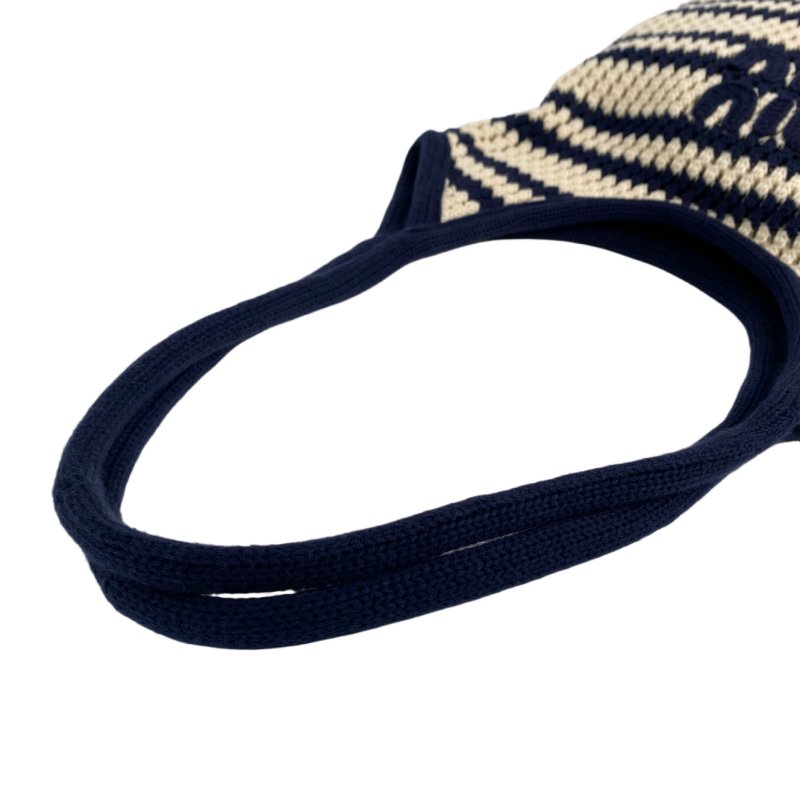 △Miu Miu繆繆 Beige, Navy Crochet Tote Bag 米色, 深藍色鉤針編織托特袋 -257021528-7