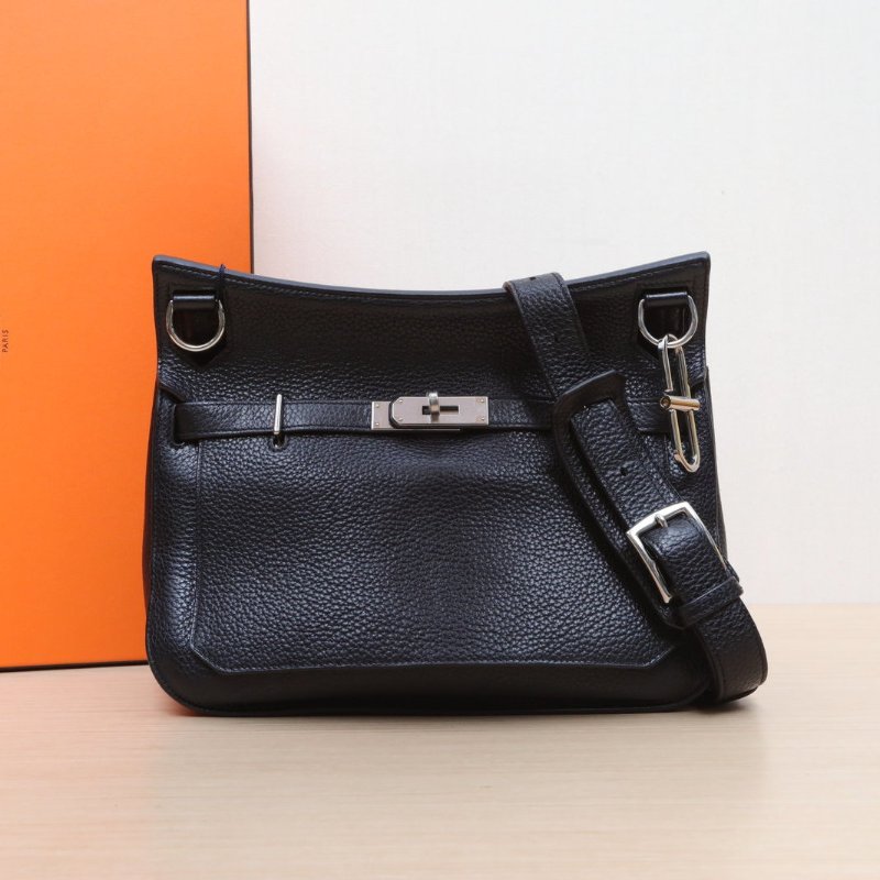 HERMES 吉普賽Jypsiere2889黑色TC皮框Q銀扣肩背包-0