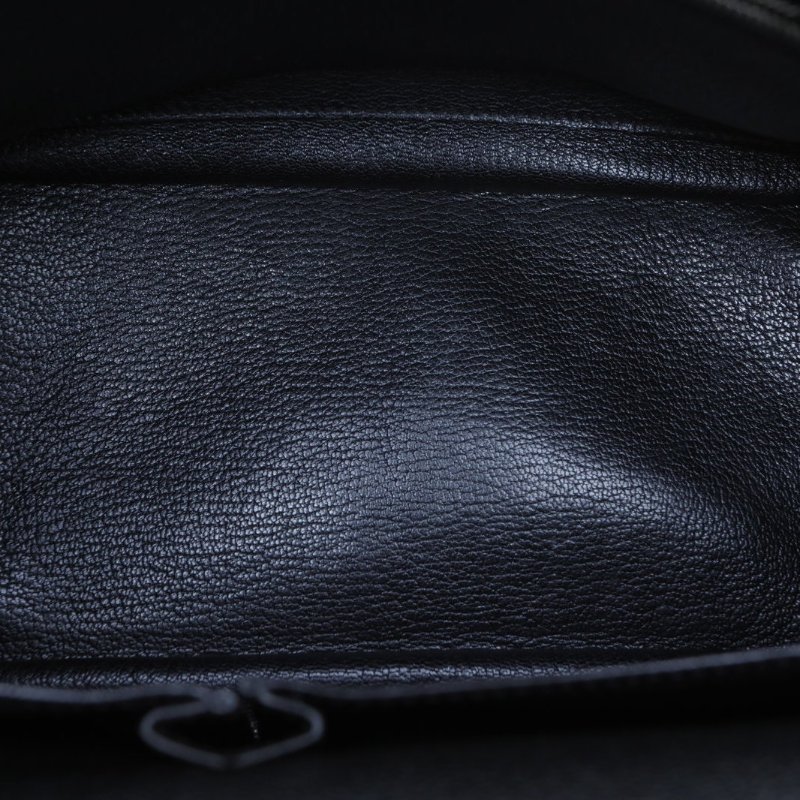 HERMES 吉普賽Jypsiere2889黑色TC皮框Q銀扣肩背包-2