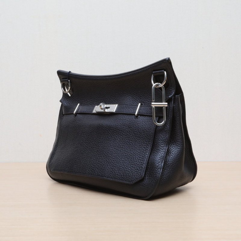 HERMES 吉普賽Jypsiere2889黑色TC皮框Q銀扣肩背包-3
