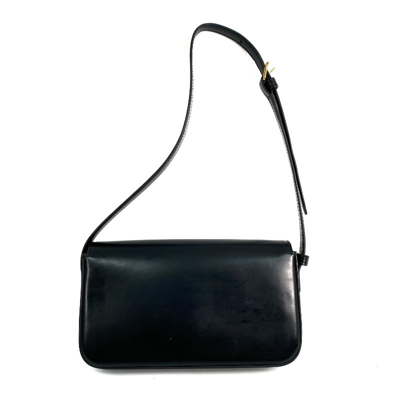 △ Celine 思琳 Black Calfskin Triomphe Shoulder Bag 黑色小牛皮肩背袋 -257021930-1