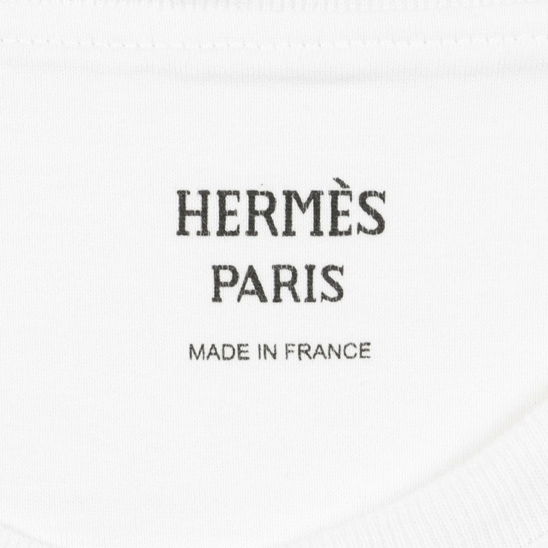 愛馬仕馬賽克H刺繡短袖T卹 3E4620DL 純棉 白色 #42 二手-2