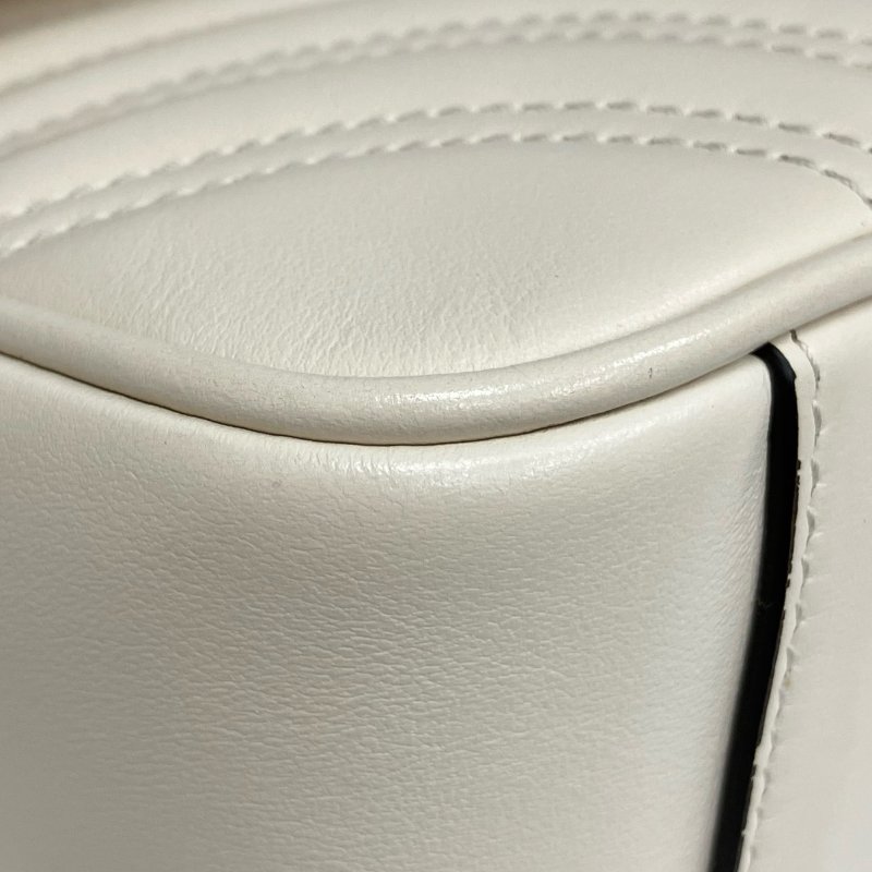 ☆ Gucci 古馳 White Calfskin GG Marmont Chain Shoulder Bag 白色小牛皮鏈條肩背袋 - 257022122-10