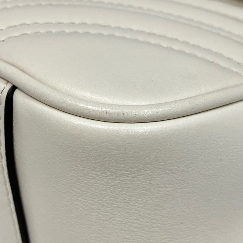 ☆ Gucci 古馳 White Calfskin GG Marmont Chain Shoulder Bag 白色小牛皮鏈條肩背袋 - 257022122-11
