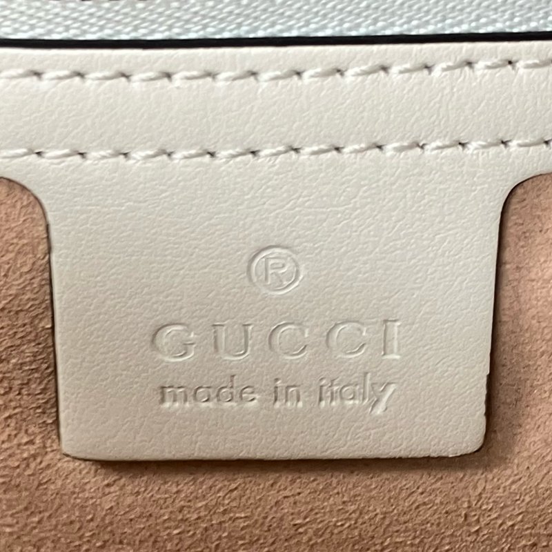 ☆ Gucci 古馳 White Calfskin GG Marmont Chain Shoulder Bag 白色小牛皮鏈條肩背袋 - 257022122-18