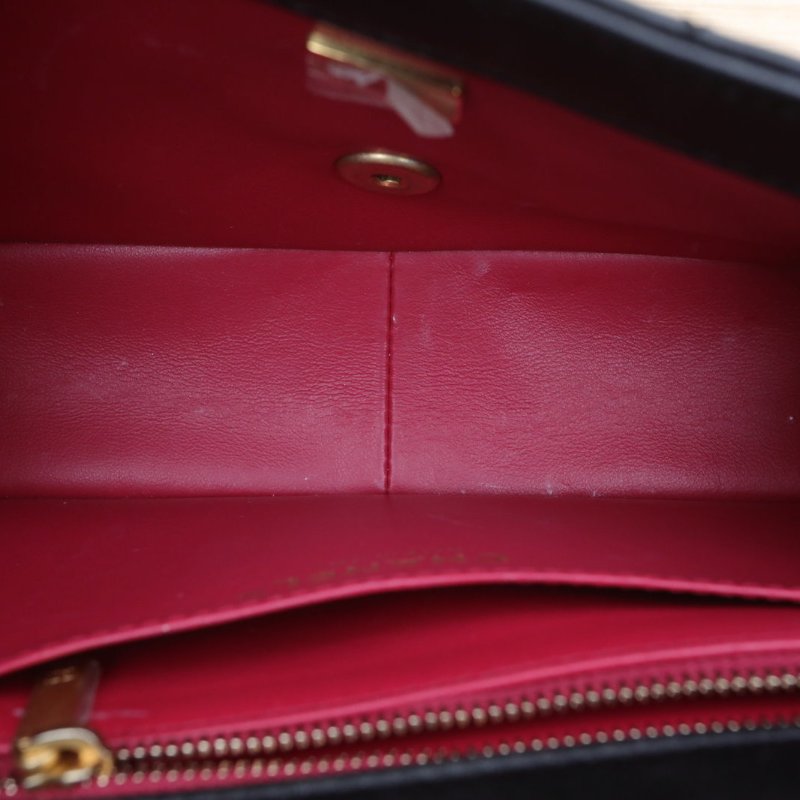 CHANEL 23SCF口蓋包小號23.5黑色羊皮晶片開金扣山茶花調節扣肩帶肩背包-2