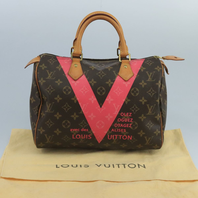 【日本直送】路易威登 Monogram V Line Speedy 30 手提包 粉紅色 LV 正品 111392A-11