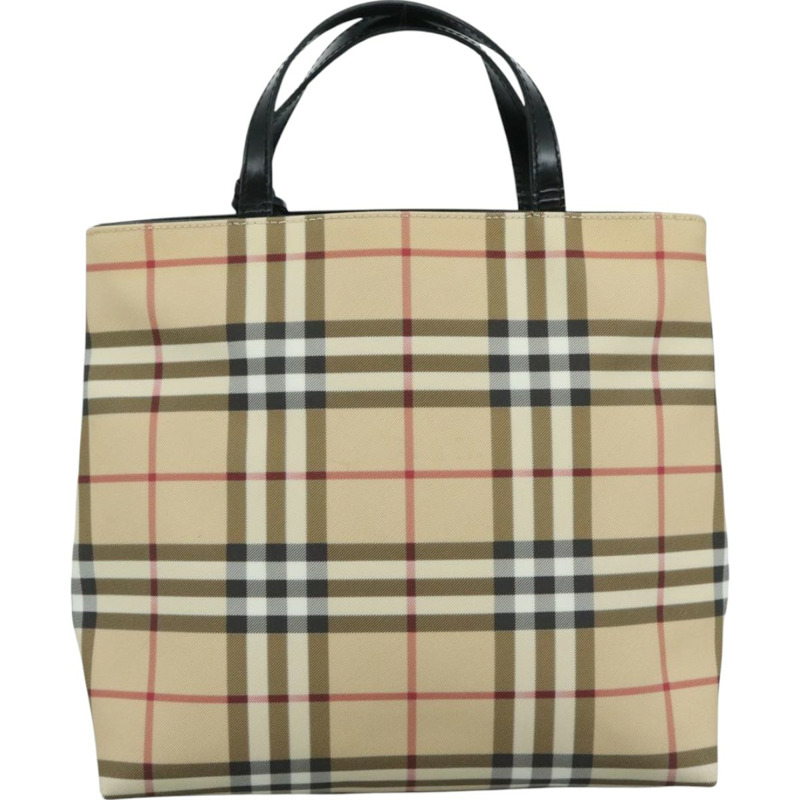 【日本直送】BURBERRY Nova 格紋手提包 PVC 米色 正品 111433-1
