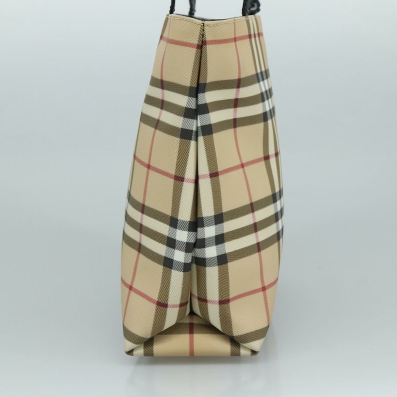 【日本直送】BURBERRY Nova 格紋手提包 PVC 米色 正品 111433-2