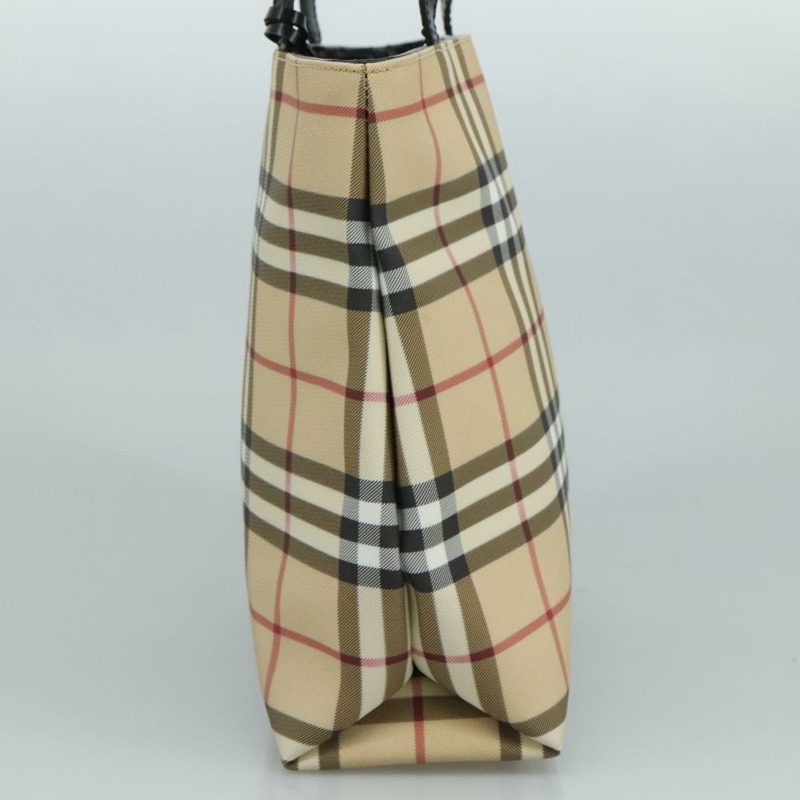 【日本直送】BURBERRY Nova 格紋手提包 PVC 米色 正品 111433-3