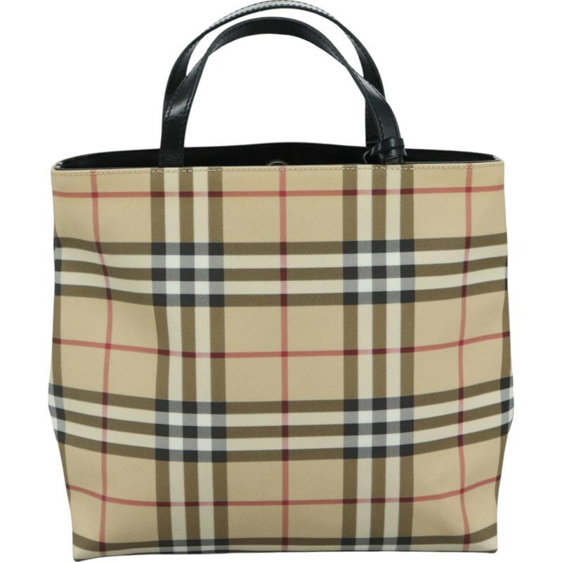 【日本直送】BURBERRY Nova 格紋手提包 PVC 米色 正品 111433-12