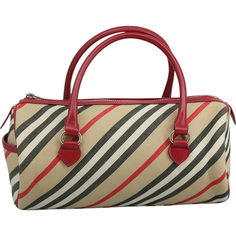 【日本直送】BURBERRY 藍標 Nova 格紋手提包 帆布 米色 正品 111434-1