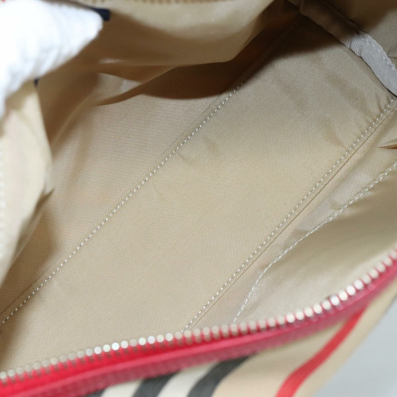 【日本直送】BURBERRY 藍標 Nova 格紋手提包 帆布 米色 正品 111434-11