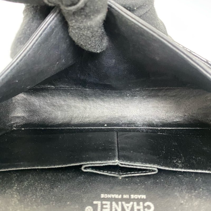 △ Chanel 香奈兒 CF25 Black Patent Leather Silver Tone Metal Double Flap Chain Shoulder Bag No.13 A01112 黑色漆皮銀色金屬鏈條肩背袋 No.13 A01112 -257022152-17