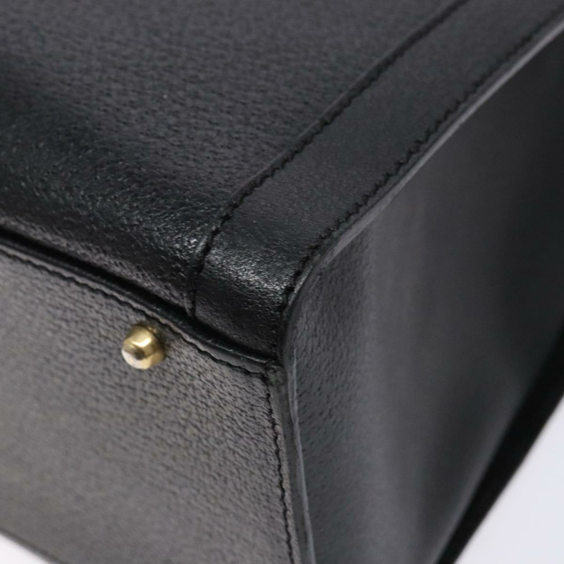 【日本直送】GUCCI 竹節手提包 皮革 黑色 金色 正品 ep10488-8