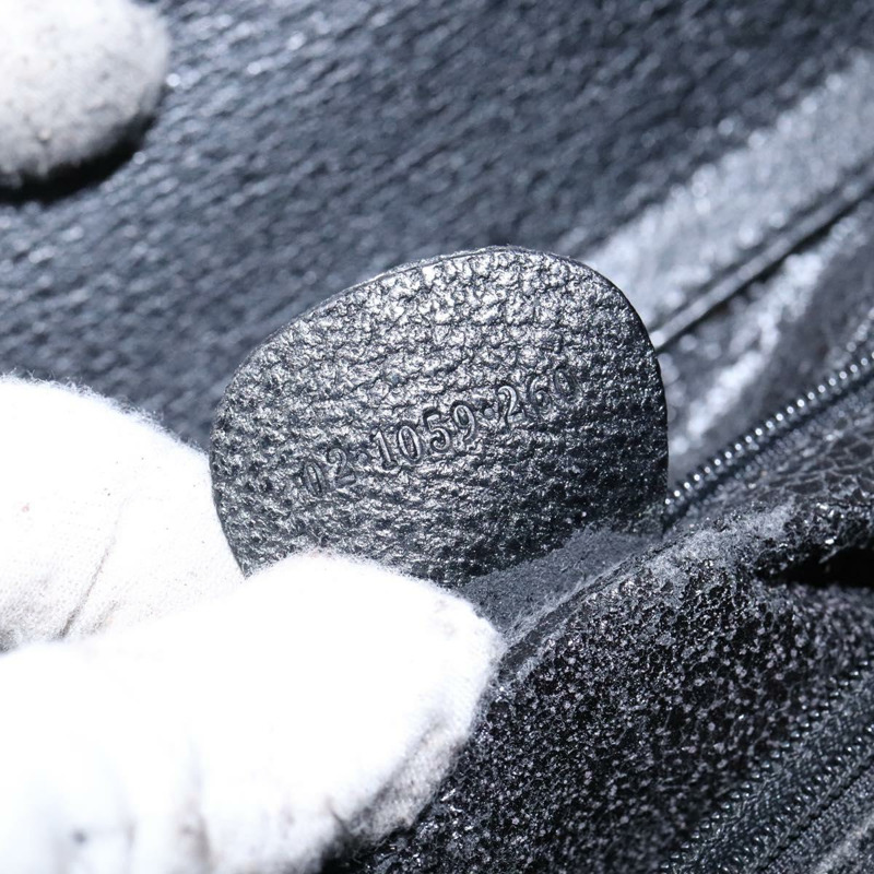 【日本直送】GUCCI 竹節手提包 皮革 黑色 金色 正品 ep10488-11