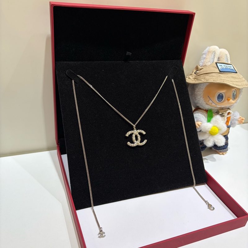 Chanel 經典雙C項鍊滿鑽毛衣鏈-1