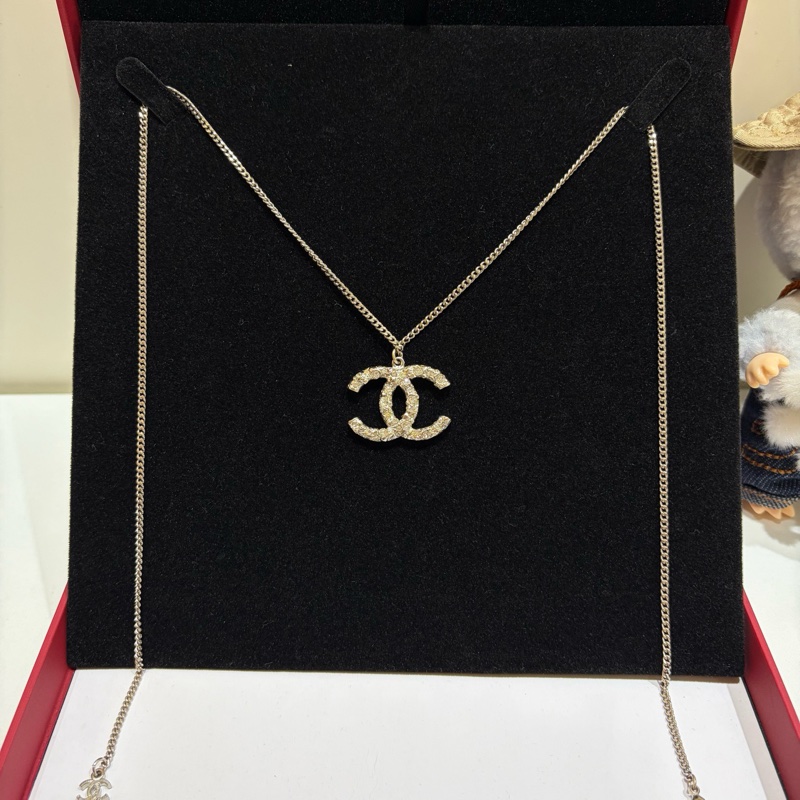 Chanel 經典雙C項鍊滿鑽毛衣鏈-3