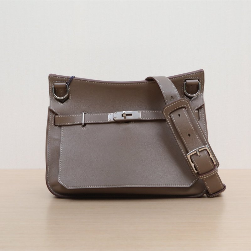 HERMES 吉普賽Jypsiere2818大象灰Swift皮框N銀扣肩背包-1