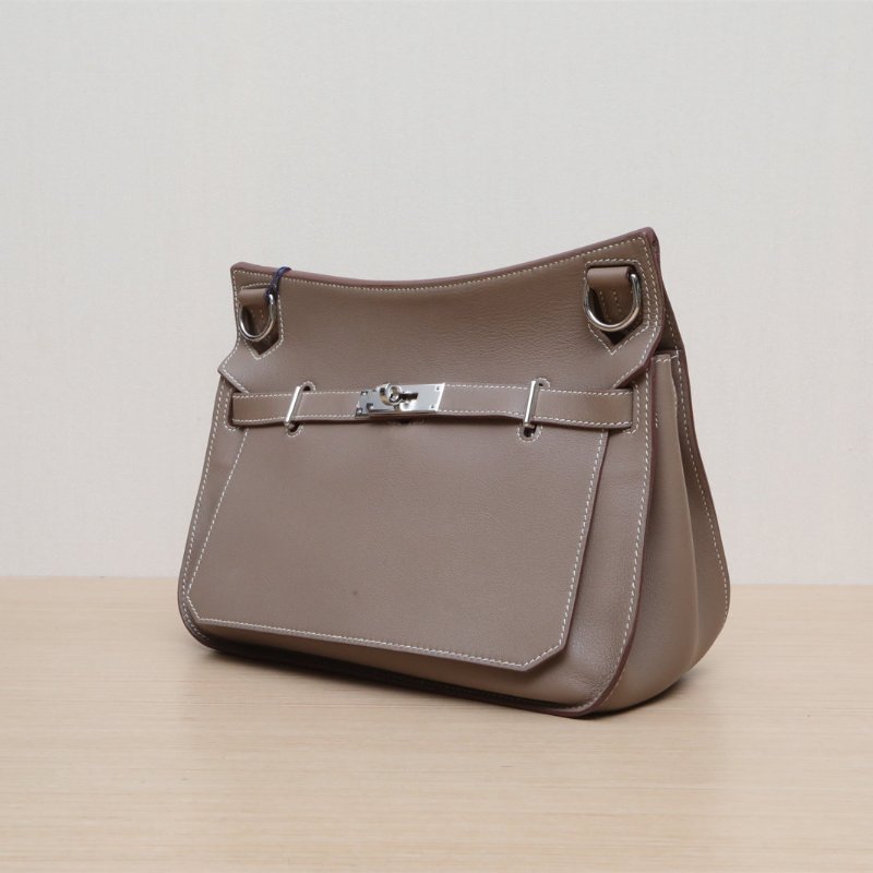 HERMES 吉普賽Jypsiere2818大象灰Swift皮框N銀扣肩背包-3