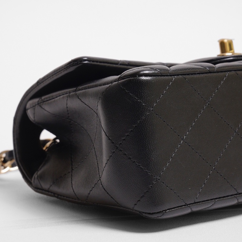 CHANEL 經典口蓋包 Mini CF20 - 黑金23開-5