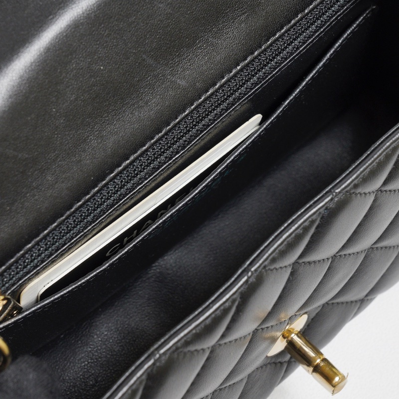 CHANEL 經典口蓋包 Mini CF20 - 黑金23開-13