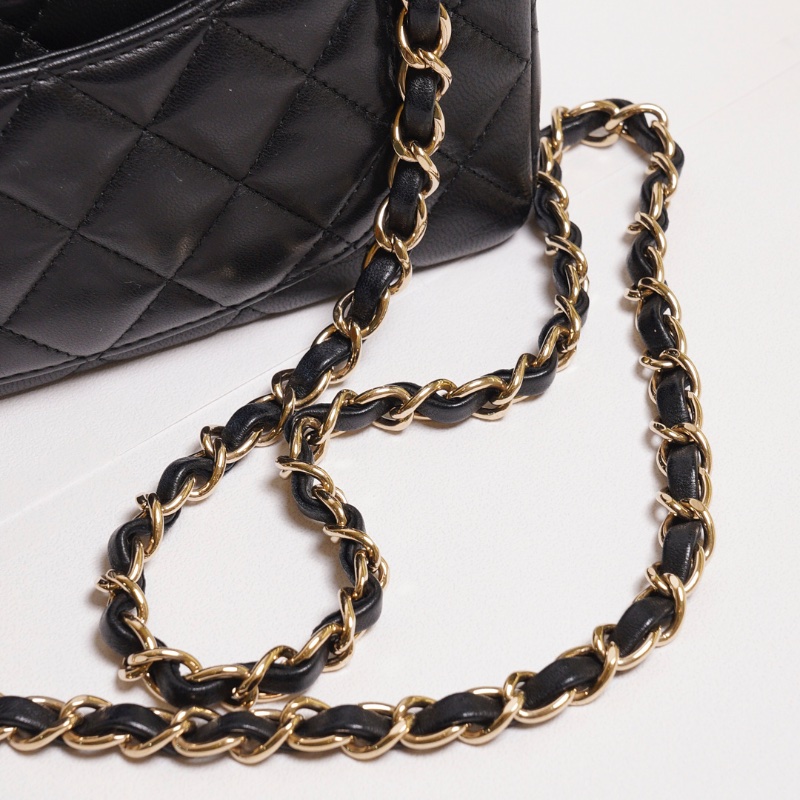 CHANEL 經典口蓋包 Mini CF20 - 黑金23開-15