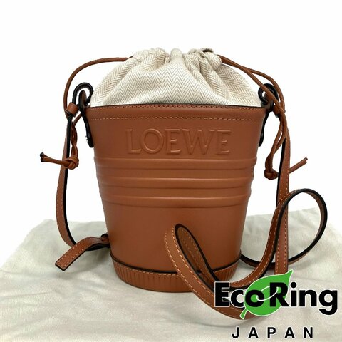 ☆ Loewe 羅意威 Brown Calfskin Jardinier Pocket Bucket Shoulder Bag 啡色牛皮水桶肩背袋 - 257021870