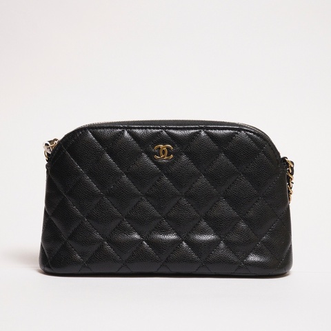 CHANEL 24A粒面牛皮貝殼包 - 黑金