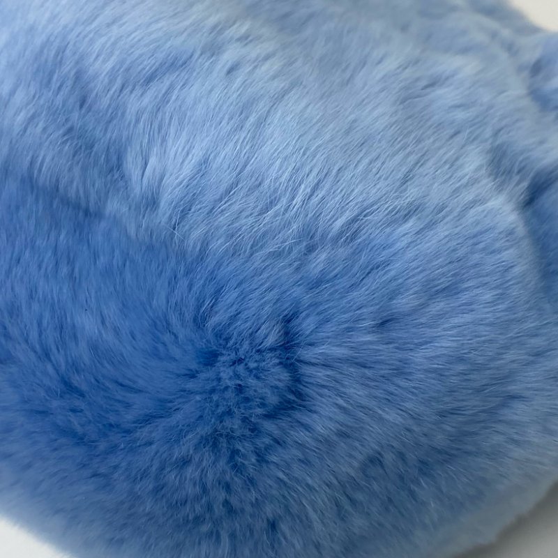 △ Chanel 香奈兒 Light Blue Rabbit Fur Gray Tone Metal Chain Handbag No.7 淺藍色兔毛灰色金屬鏈條手袋No.7 -257021577-12