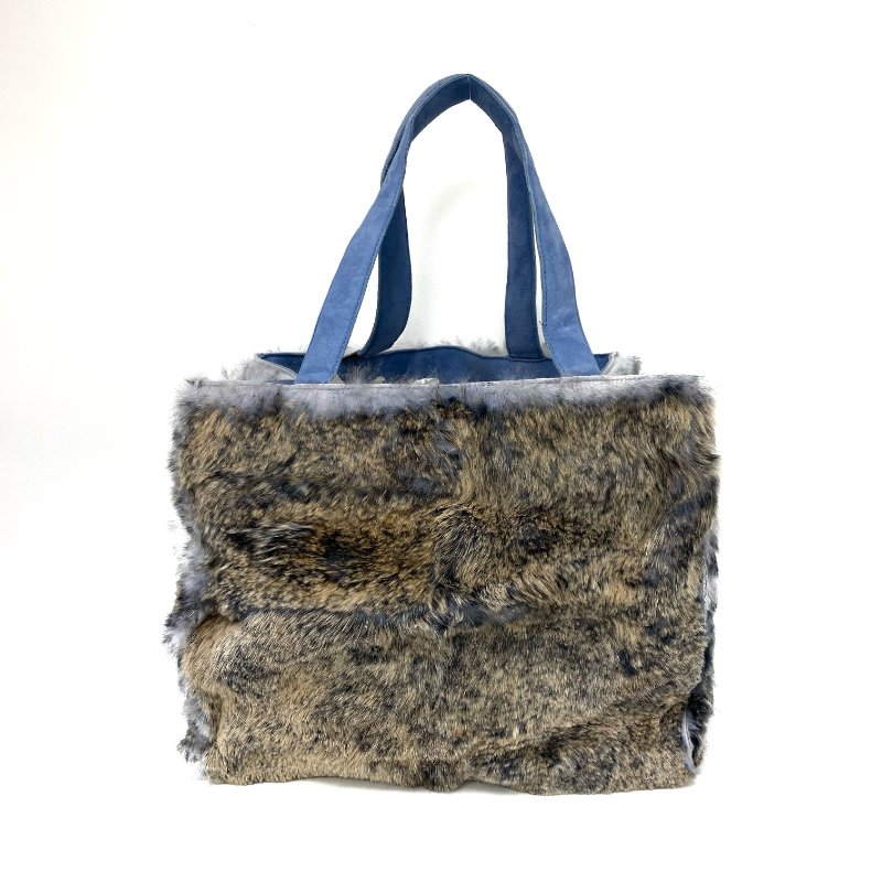 △ Chanel 香奈兒 Blue Rabbit Fur Tote Bag No.5 藍色兔毛托特袋 No.5 -257021578-2