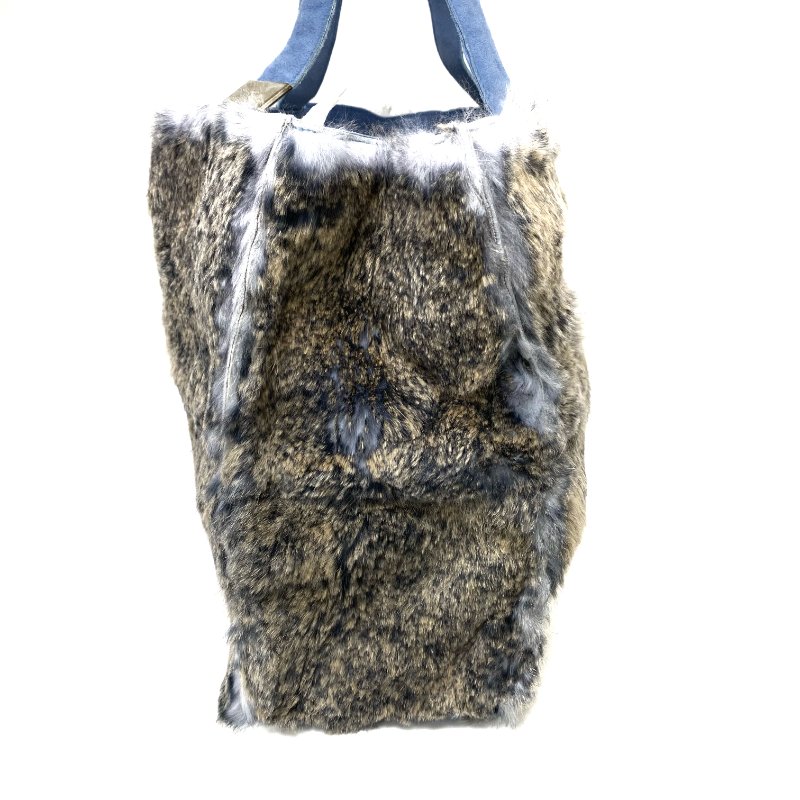 △ Chanel 香奈兒 Blue Rabbit Fur Tote Bag No.5 藍色兔毛托特袋 No.5 -257021578-4