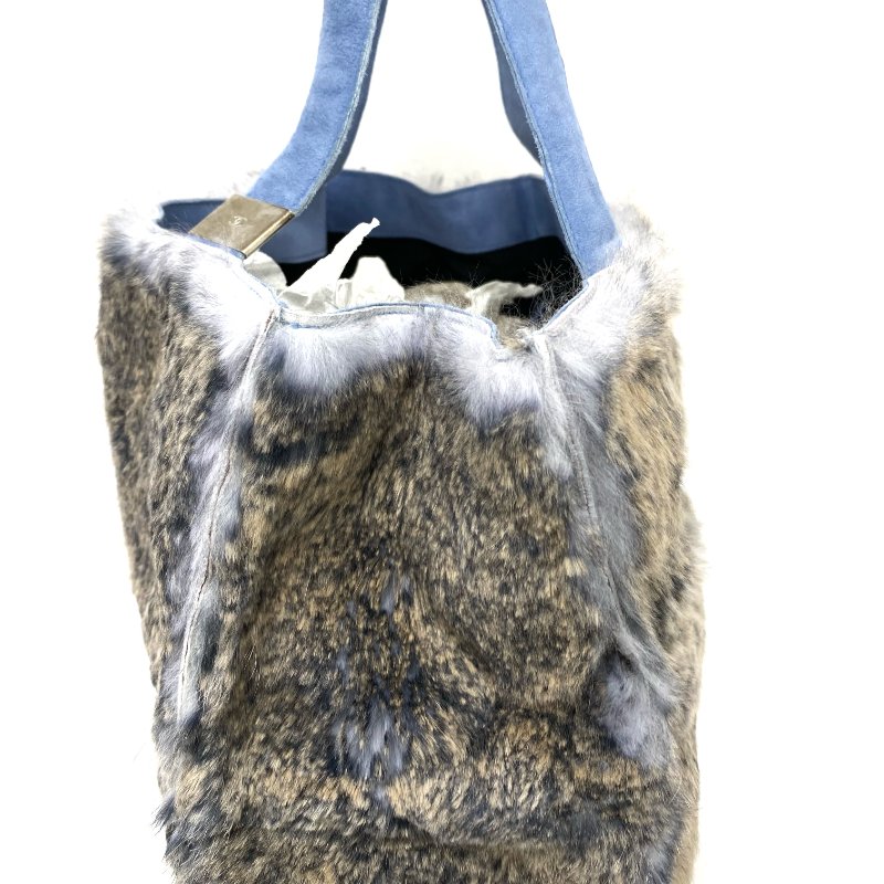 △ Chanel 香奈兒 Blue Rabbit Fur Tote Bag No.5 藍色兔毛托特袋 No.5 -257021578-6