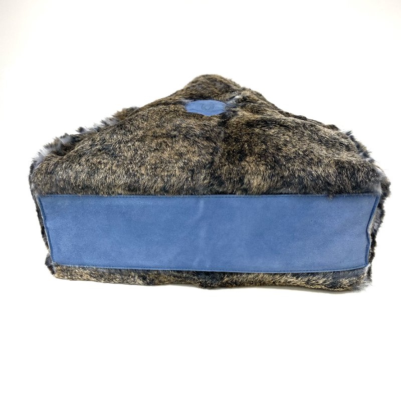 △ Chanel 香奈兒 Blue Rabbit Fur Tote Bag No.5 藍色兔毛托特袋 No.5 -257021578-8