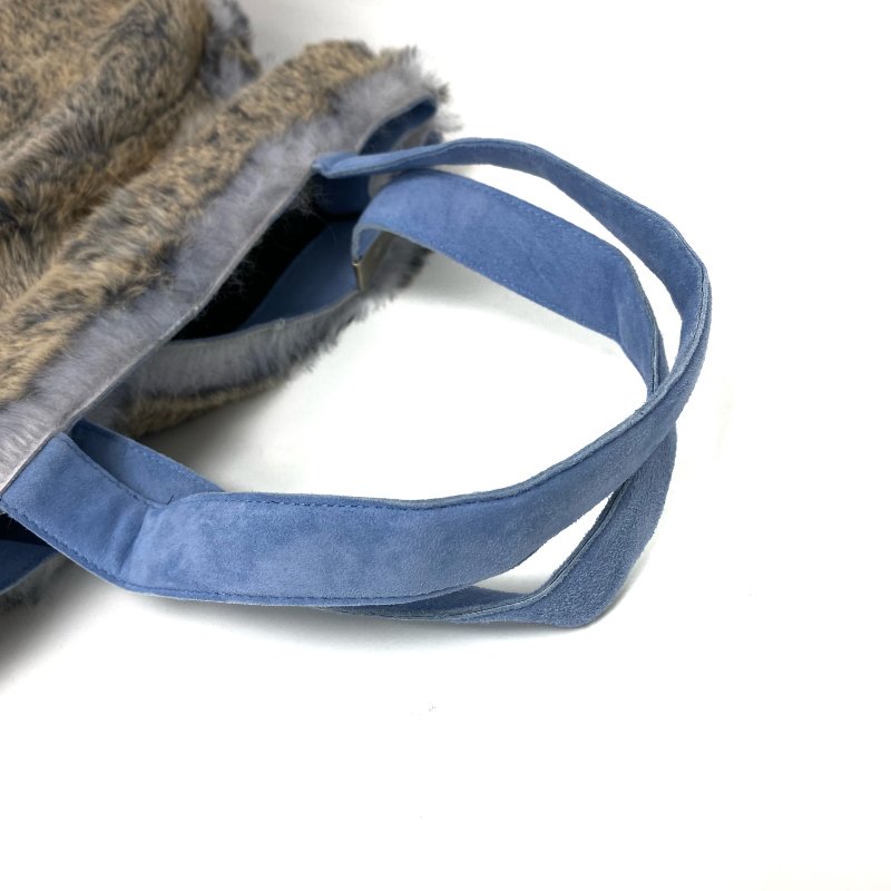 △ Chanel 香奈兒 Blue Rabbit Fur Tote Bag No.5 藍色兔毛托特袋 No.5 -257021578-14