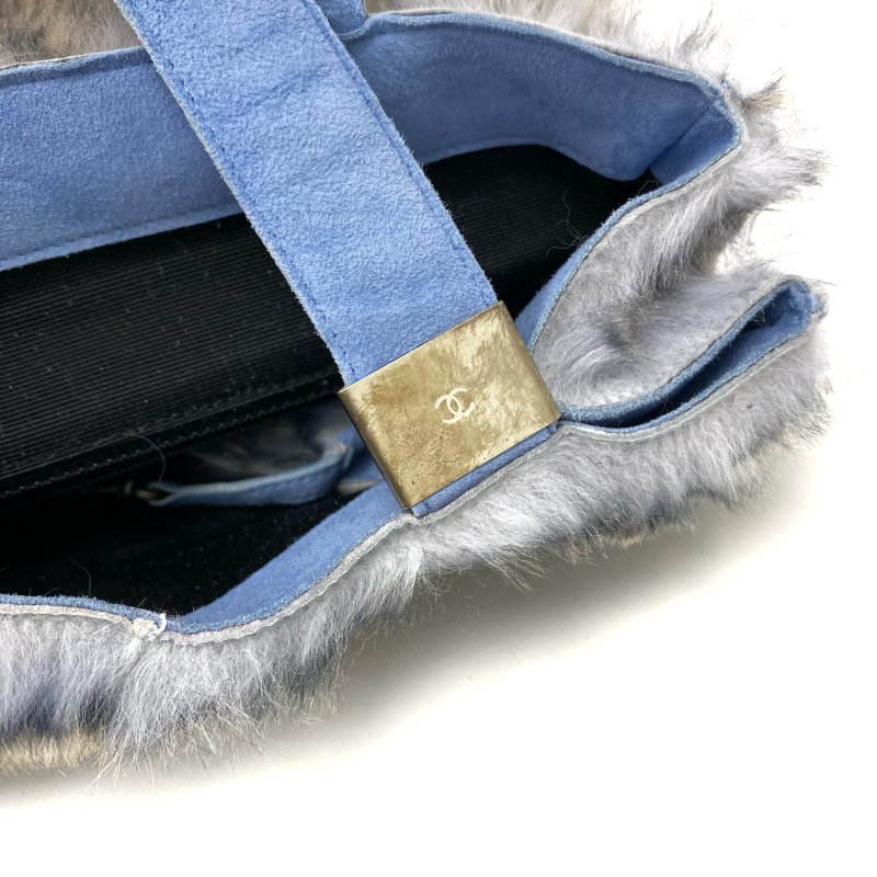 △ Chanel 香奈兒 Blue Rabbit Fur Tote Bag No.5 藍色兔毛托特袋 No.5 -257021578-15