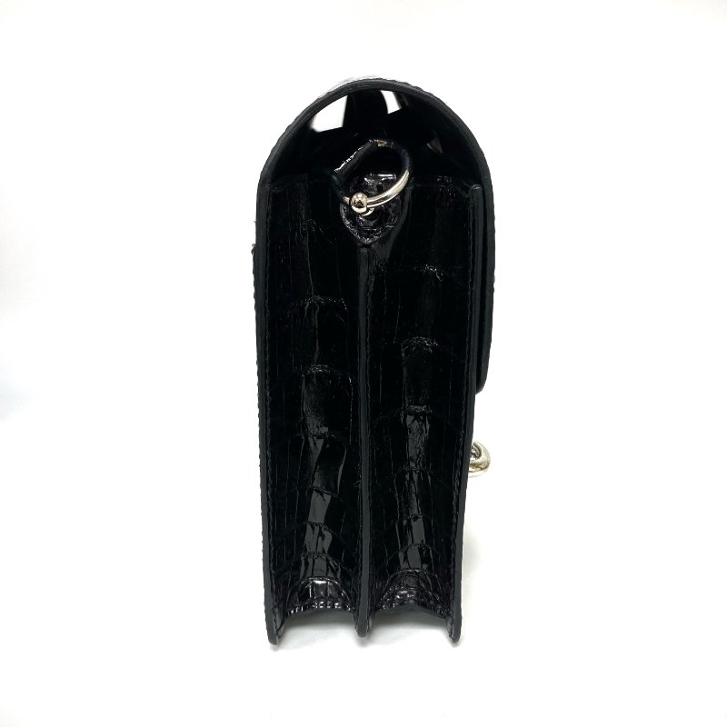 △ Hermes 愛馬仕 Roulis 23 89 Noir Niloticus crocodile skin Palladium-plated Hardware Shoulder Bag Stamp D 黑色尼羅鱷魚皮銀扣肩背袋 D刻 -257021517-4