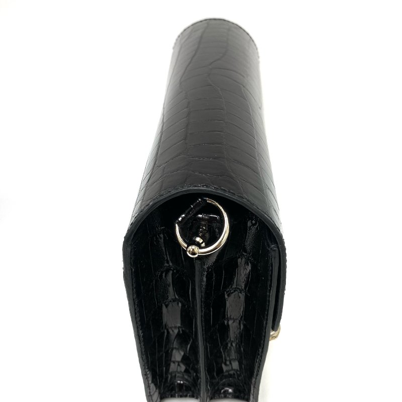 △ Hermes 愛馬仕 Roulis 23 89 Noir Niloticus crocodile skin Palladium-plated Hardware Shoulder Bag Stamp D 黑色尼羅鱷魚皮銀扣肩背袋 D刻 -257021517-5