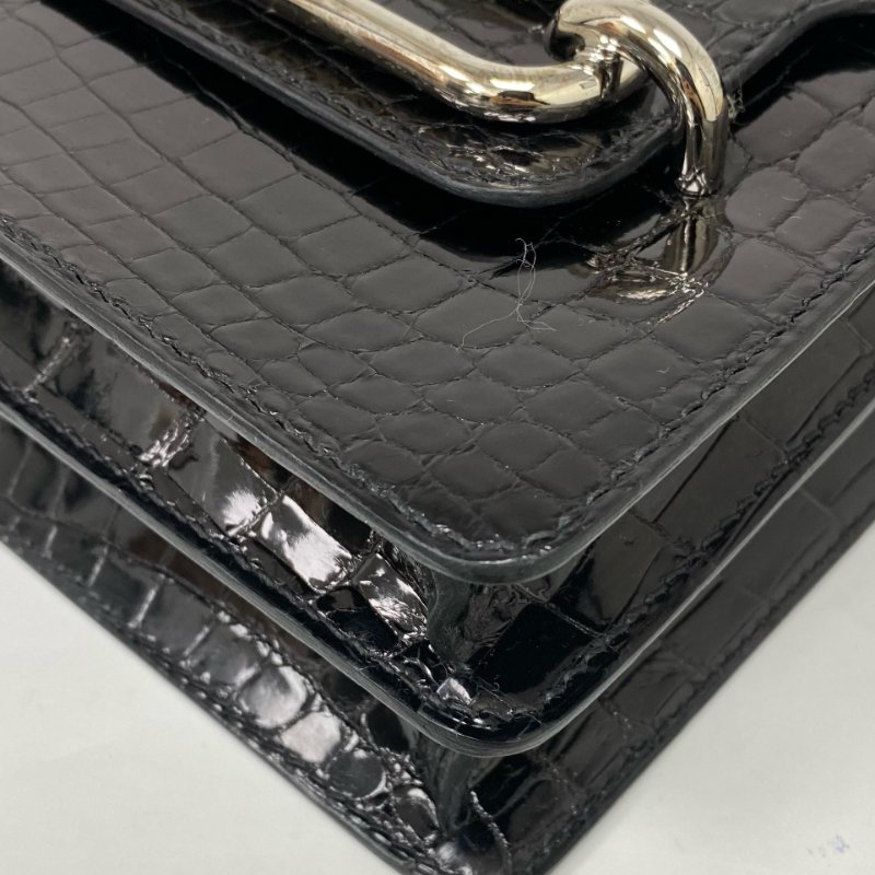 △ Hermes 愛馬仕 Roulis 23 89 Noir Niloticus crocodile skin Palladium-plated Hardware Shoulder Bag Stamp D 黑色尼羅鱷魚皮銀扣肩背袋 D刻 -257021517-10