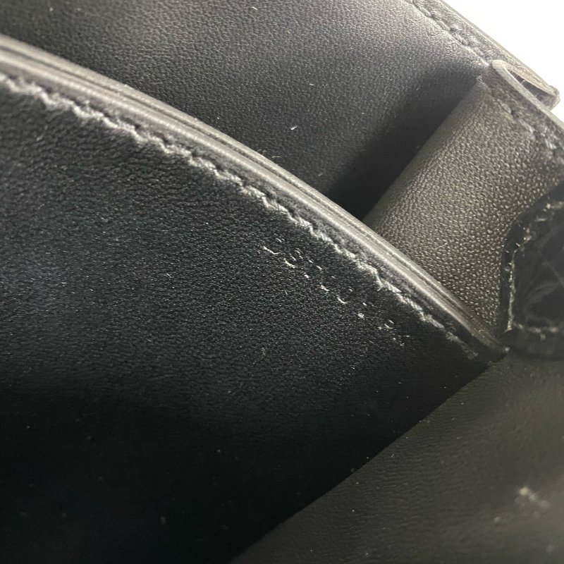 △ Hermes 愛馬仕 Roulis 23 89 Noir Niloticus crocodile skin Palladium-plated Hardware Shoulder Bag Stamp D 黑色尼羅鱷魚皮銀扣肩背袋 D刻 -257021517-18