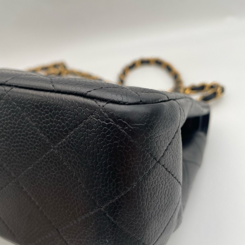 Chanel Classic Flap CF JUMBO黑色金扣 荔枝紋牛皮 雙蓋口蓋包 肩背包斜背包-11