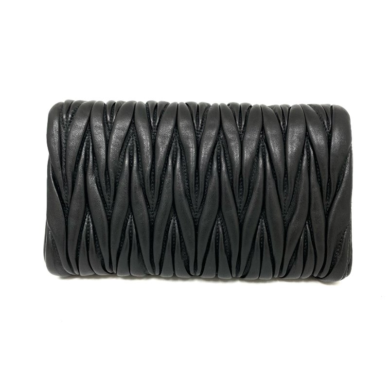 ☆ Miu Miu 繆繆 Black Lambskin Shoulder Bag 黑色小羊皮肩背袋 - 257021780-2