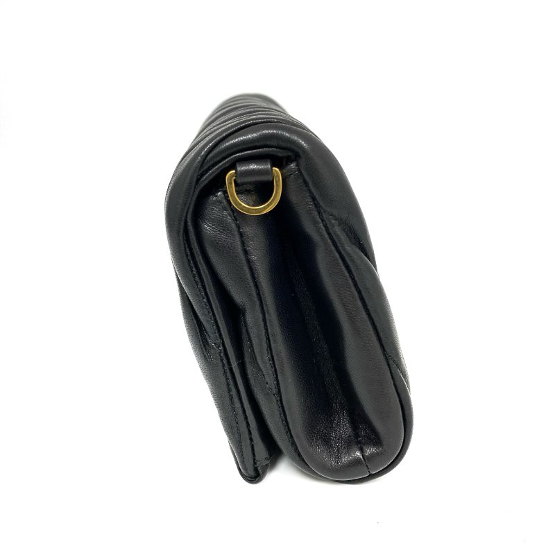 ☆ Miu Miu 繆繆 Black Lambskin Shoulder Bag 黑色小羊皮肩背袋 - 257021780-5